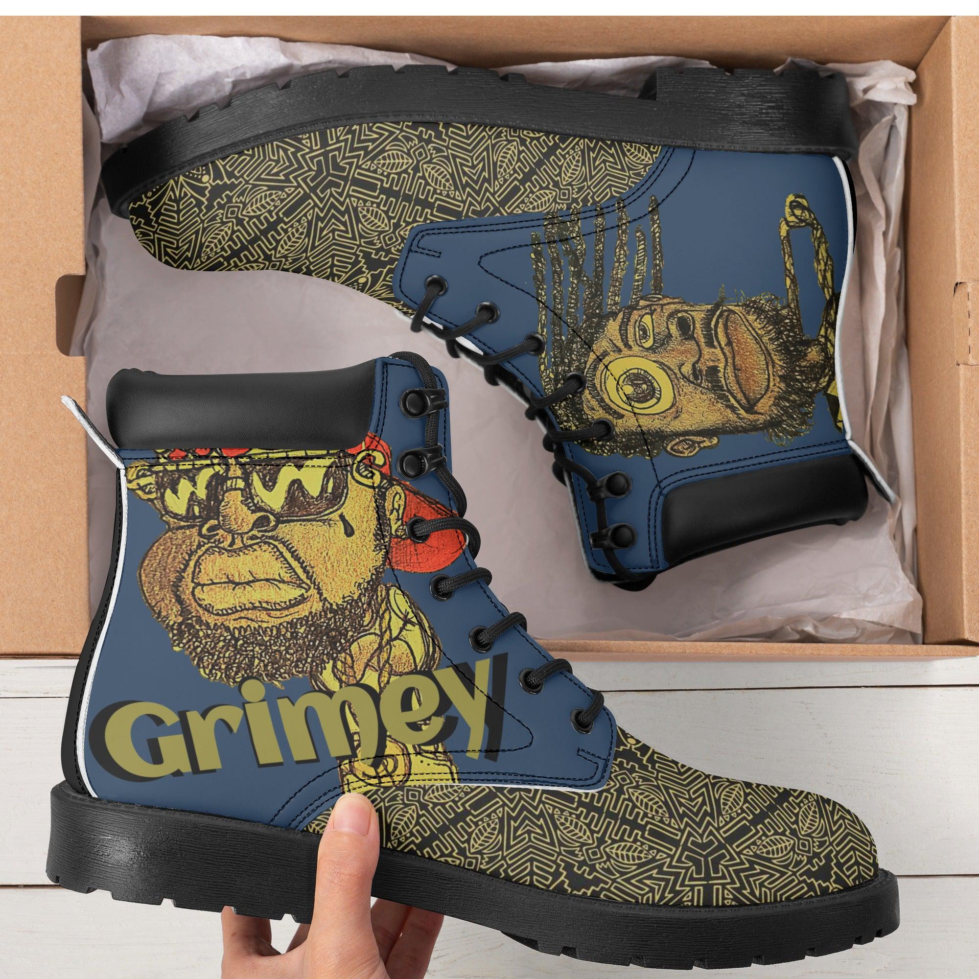 100.grams Grimey Season Leather Boots - Kanivee Customs