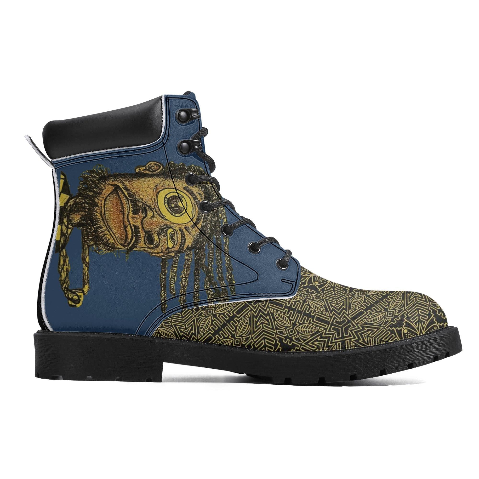 100.grams Grimey Season Leather Boots - Kanivee Customs