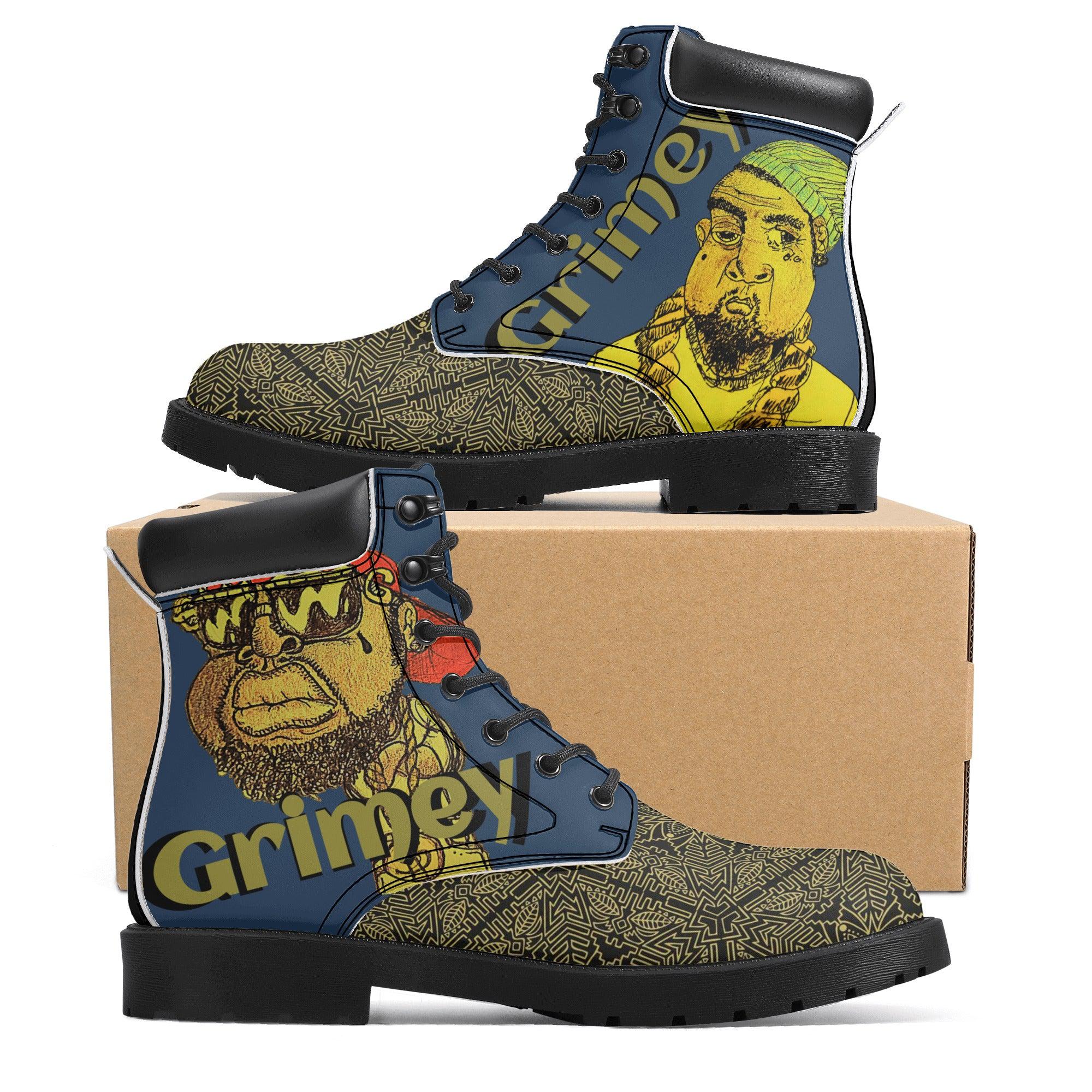 100.grams Grimey Season Leather Boots - Kanivee Customs