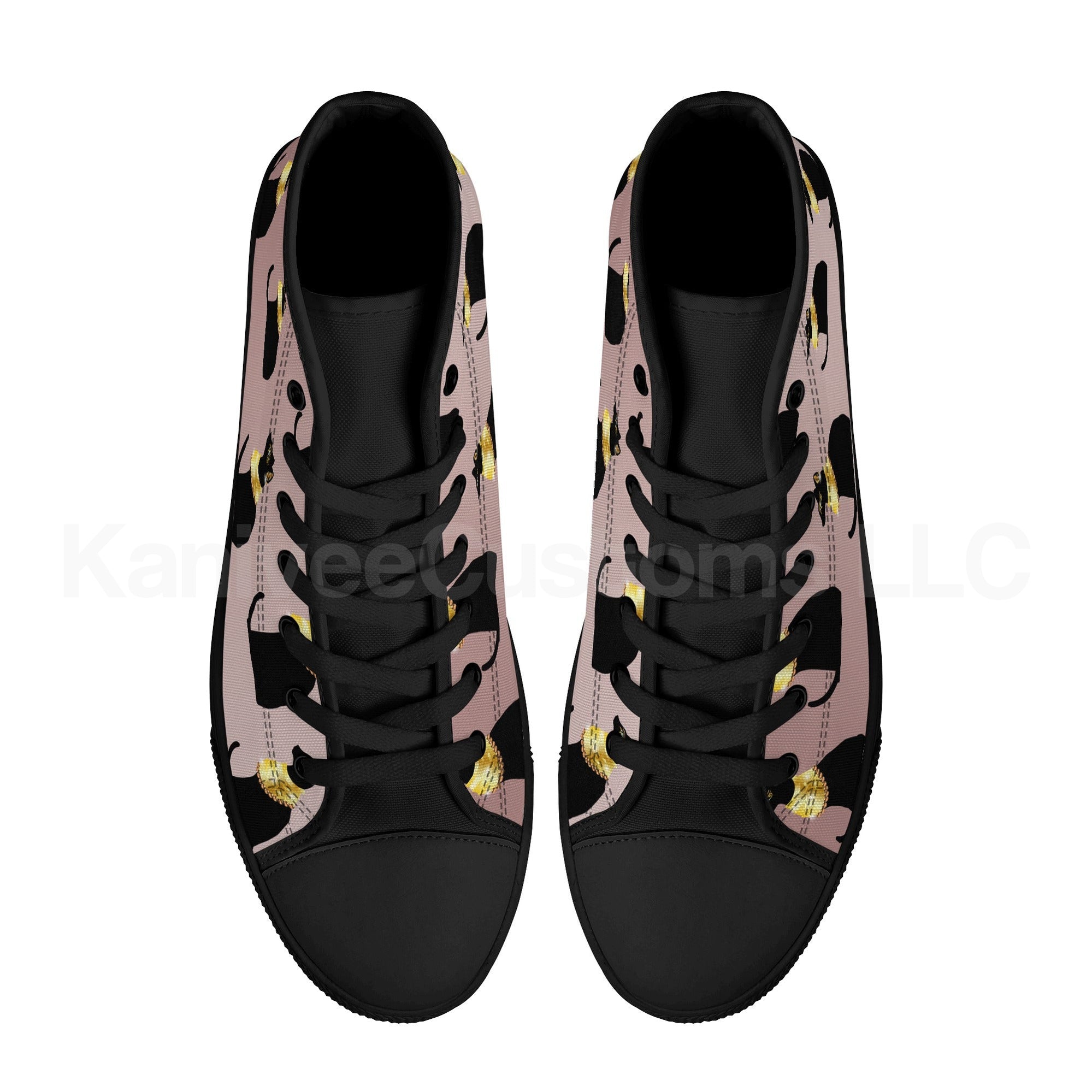 Egyptian Cats Canvas High Tops - Kanivee Customs
