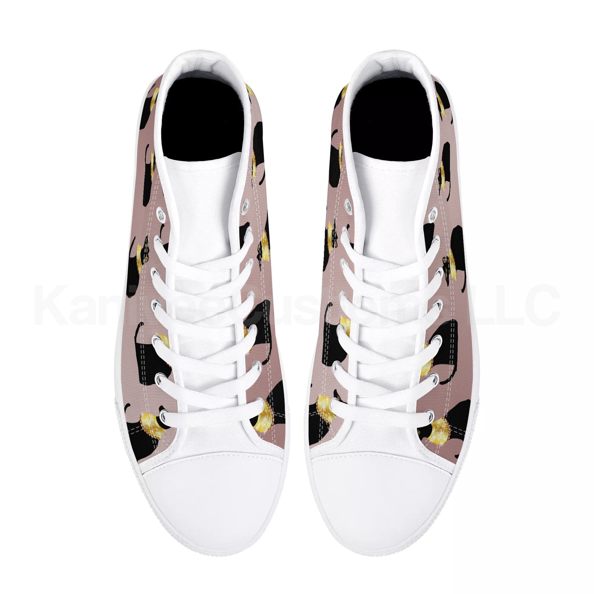 Egyptian Cats Canvas High Tops - Kanivee Customs