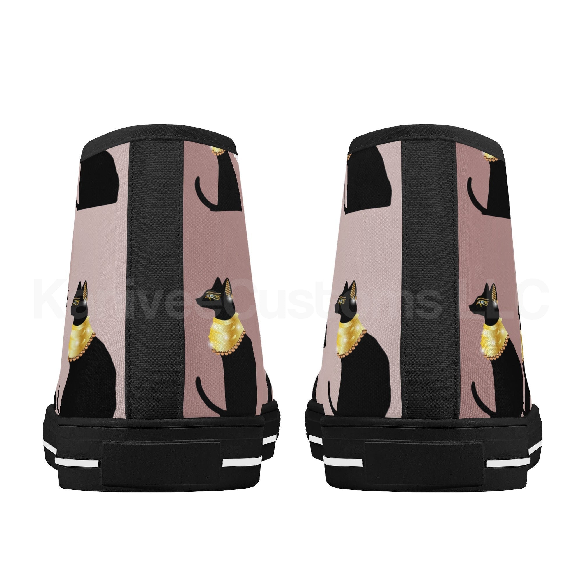 Egyptian Cats Canvas High Tops - Kanivee Customs