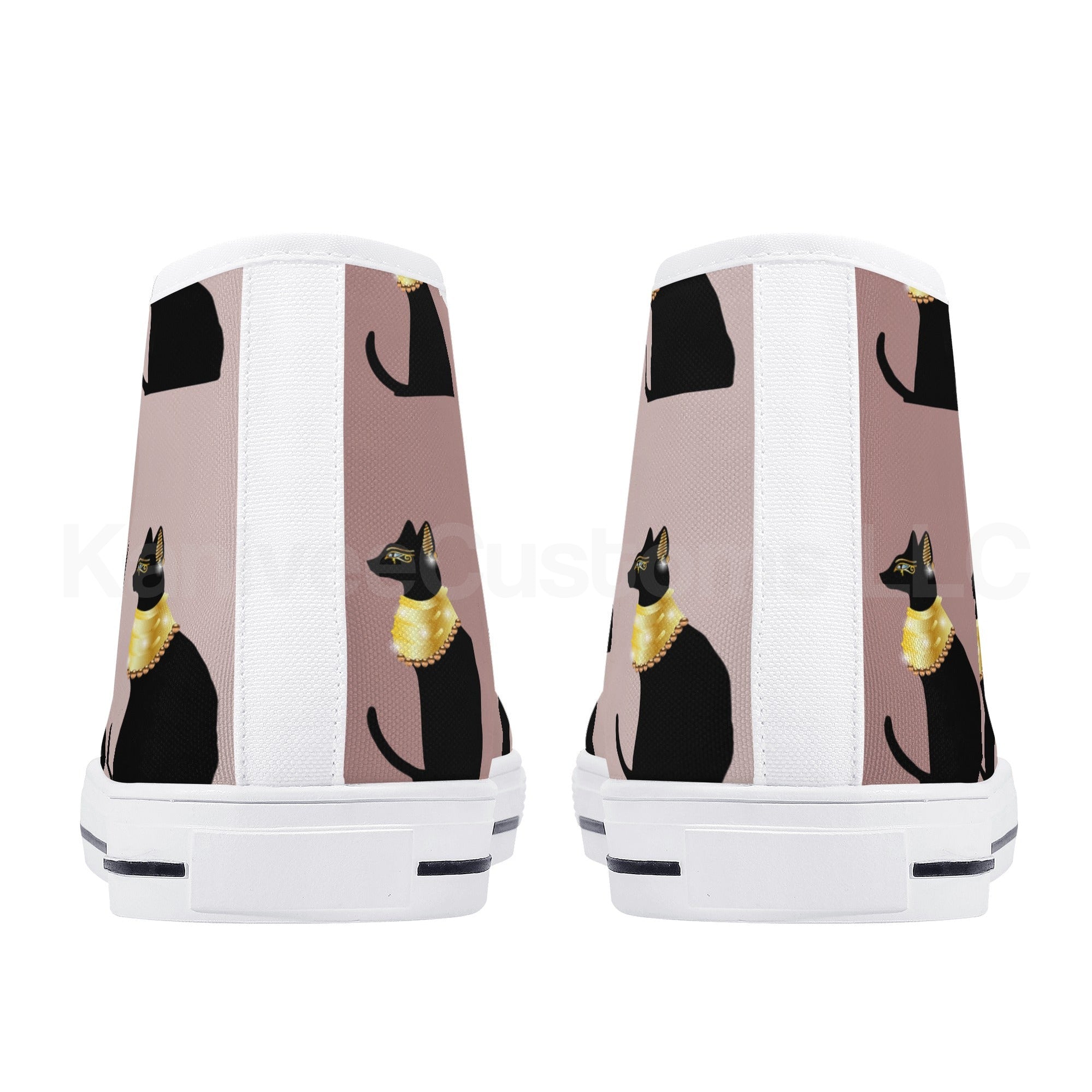 Egyptian Cats Canvas High Tops - Kanivee Customs