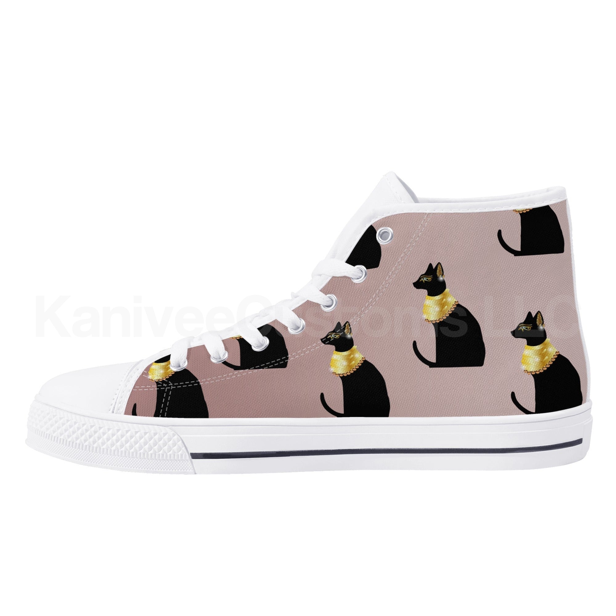 Egyptian Cats Canvas High Tops - Kanivee Customs