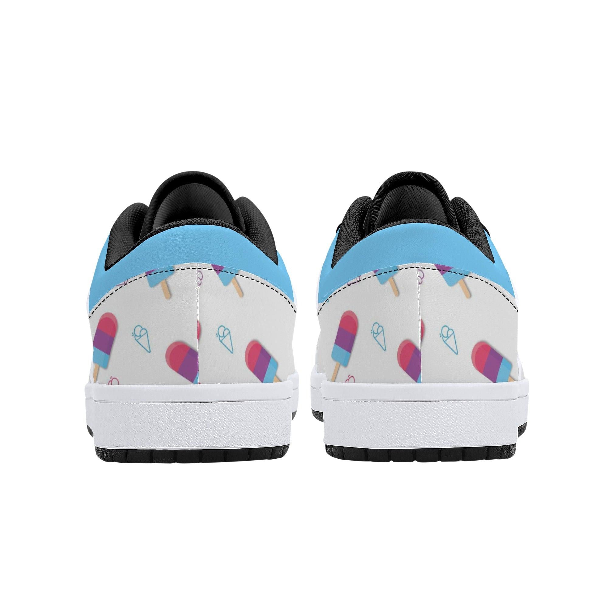 IceCream Blueberry Popsicles LowTop Leathers - Kanivee Customs