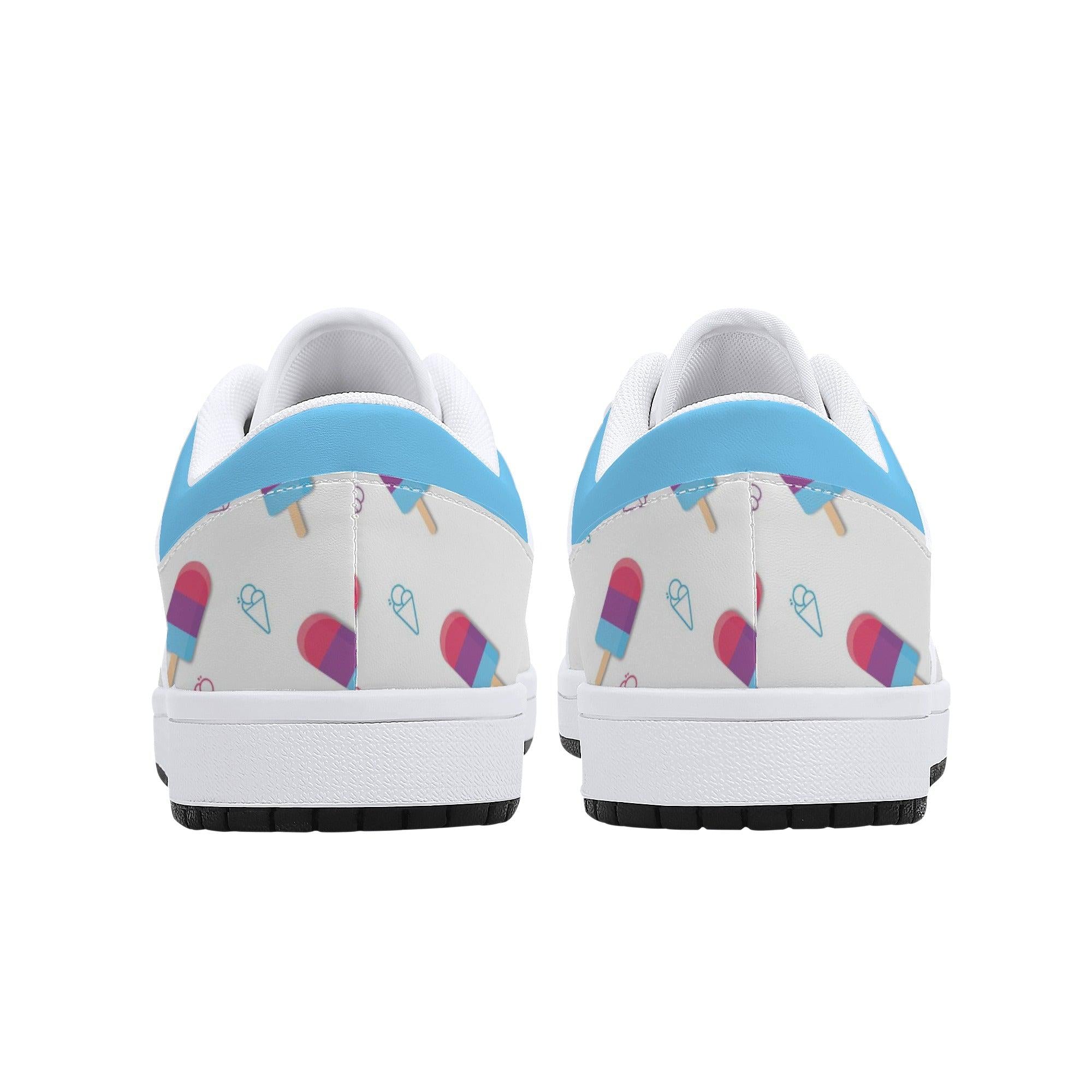 IceCream Blueberry Popsicles LowTop Leathers - Kanivee Customs