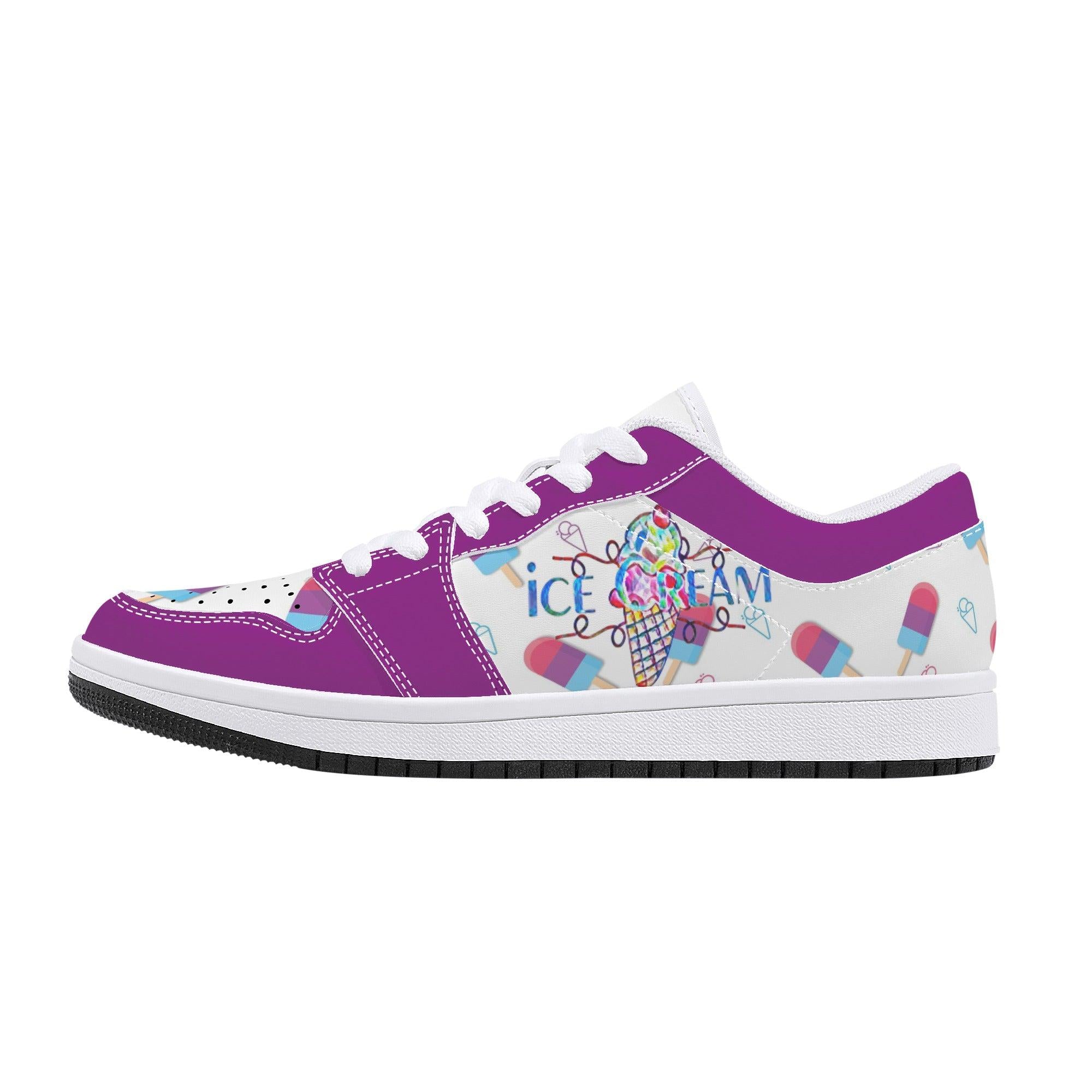 IceCream Grape Popsicles LowTop Leathers - Kanivee Customs