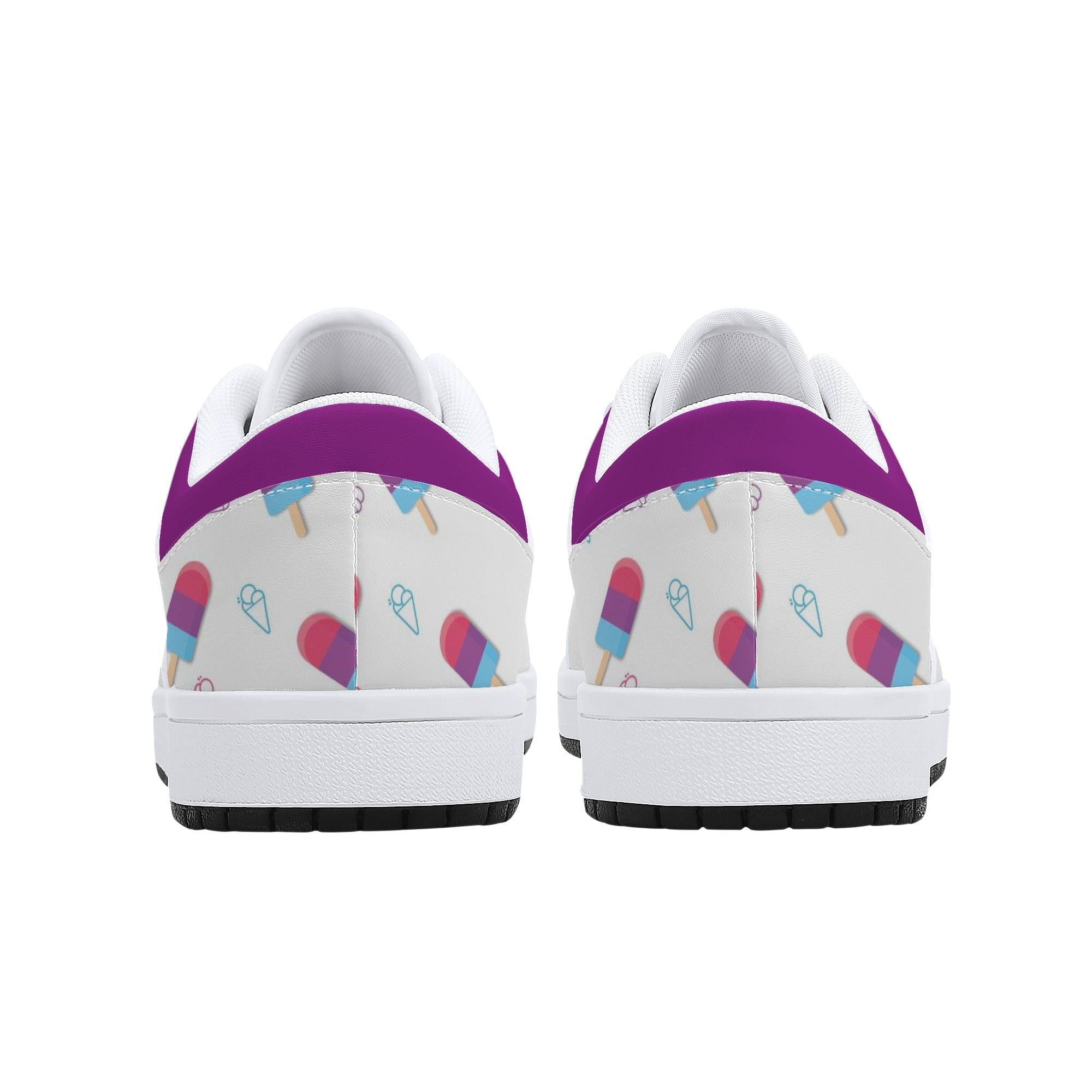 IceCream Grape Popsicles LowTop Leathers - Kanivee Customs