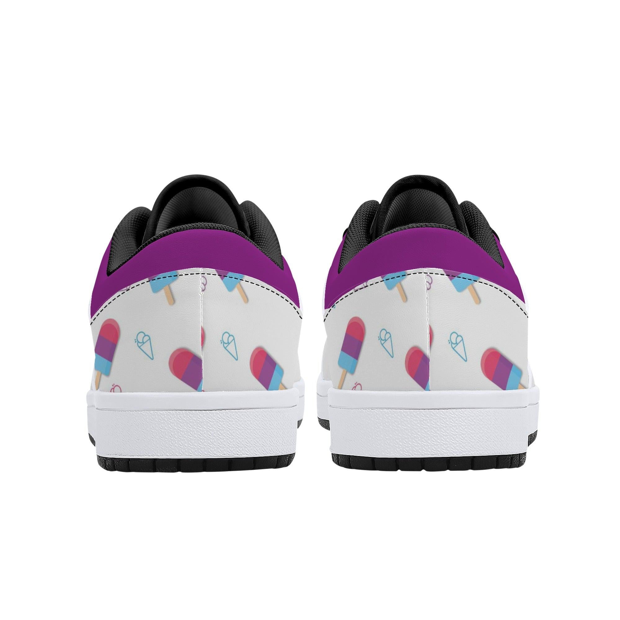 IceCream Grape Popsicles LowTop Leathers - Kanivee Customs