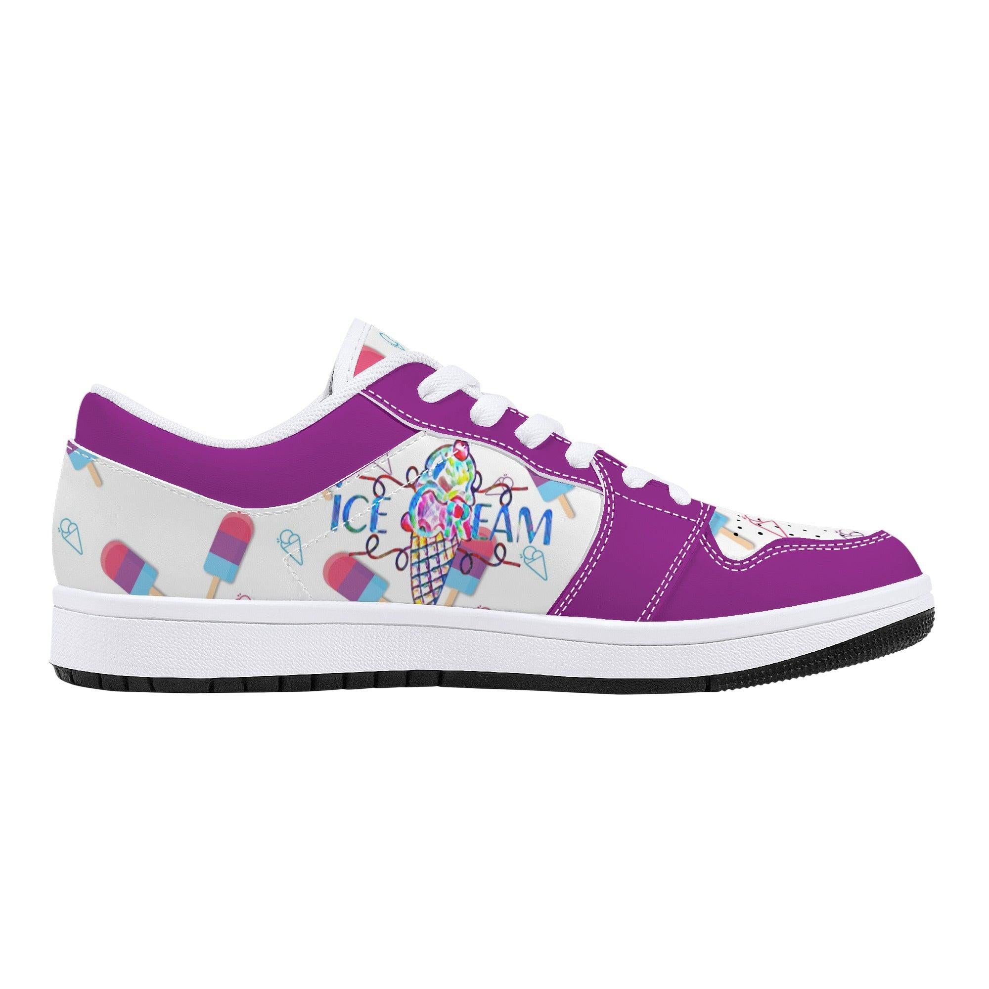 IceCream Grape Popsicles LowTop Leathers - Kanivee Customs