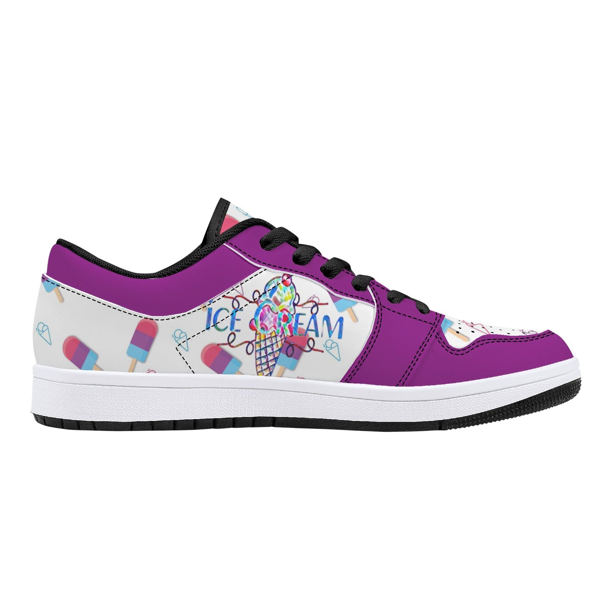 IceCream Grape Popsicles LowTop Leathers - Kanivee Customs