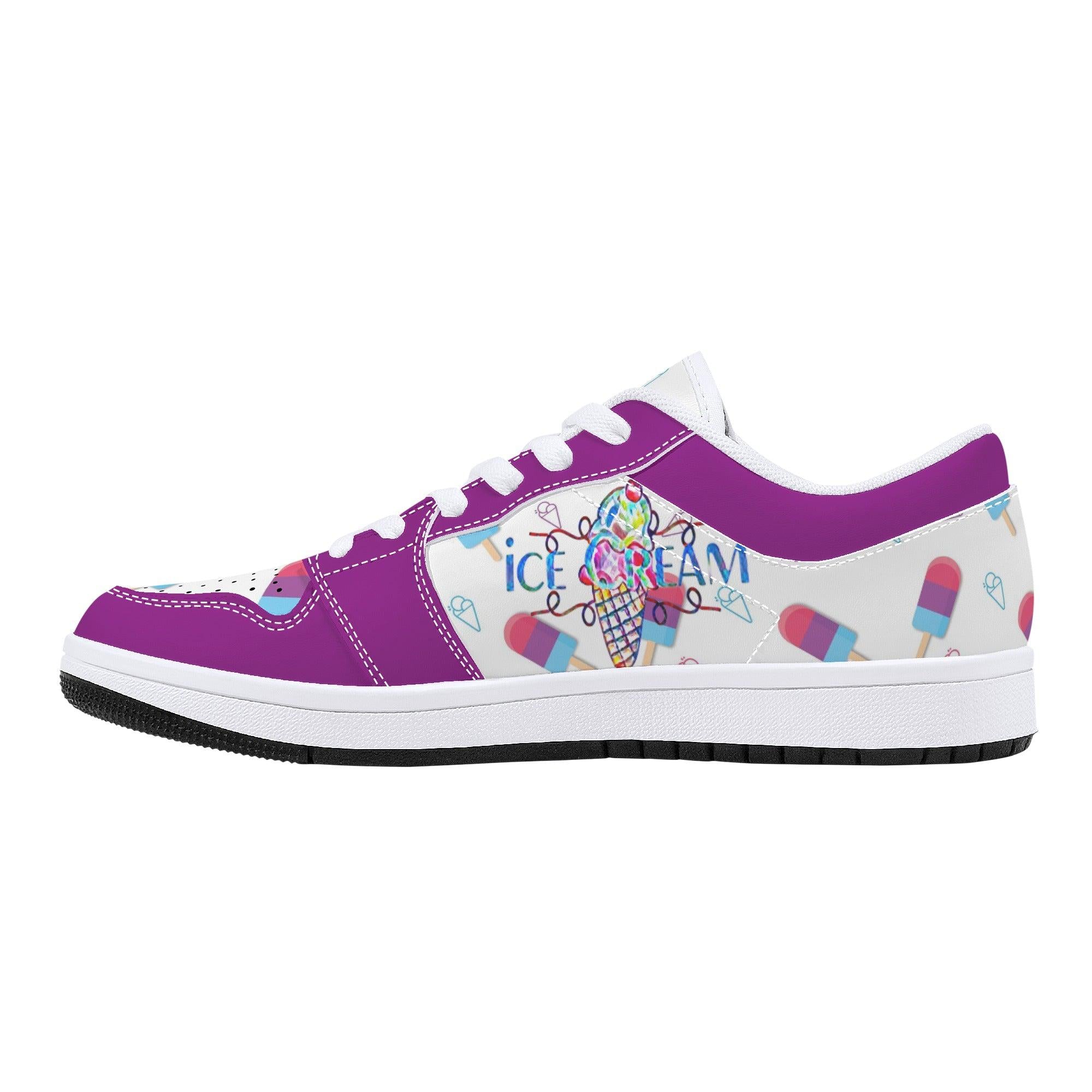 IceCream Grape Popsicles LowTop Leathers - Kanivee Customs