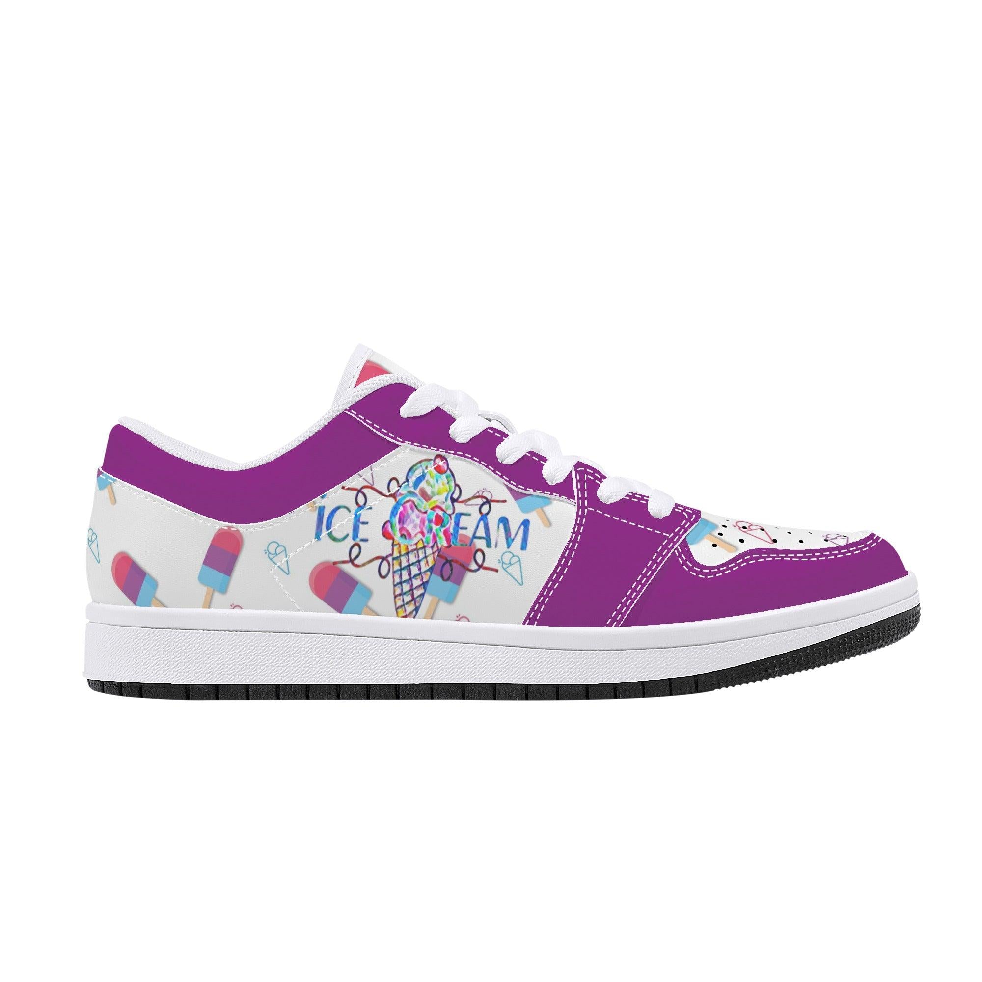IceCream Grape Popsicles LowTop Leathers - Kanivee Customs