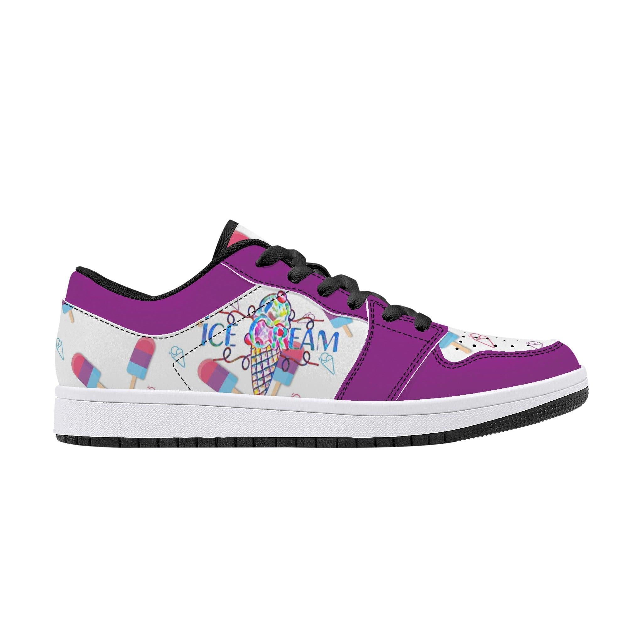 IceCream Grape Popsicles LowTop Leathers - Kanivee Customs
