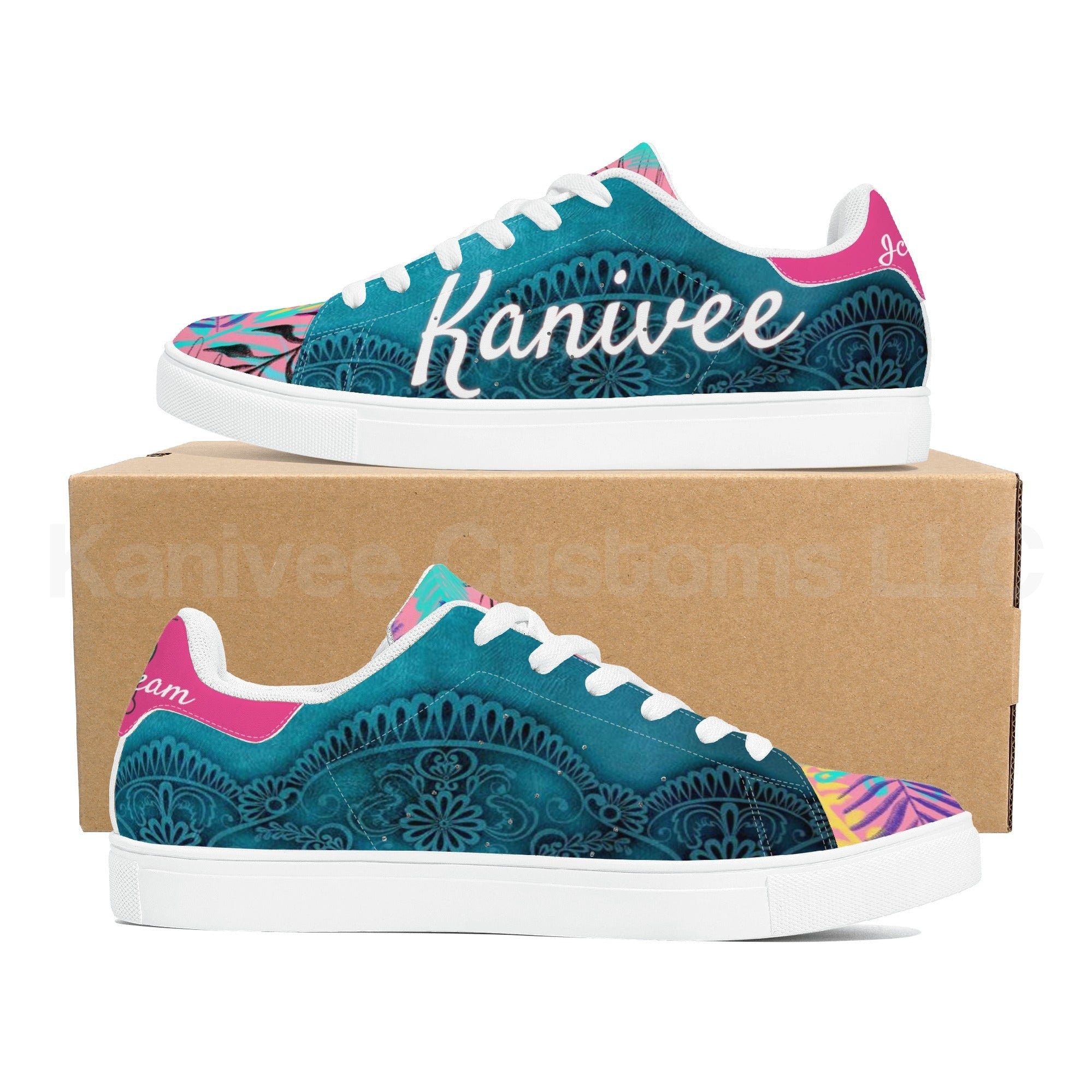 IceCream Leather Low Tops *Blueberry