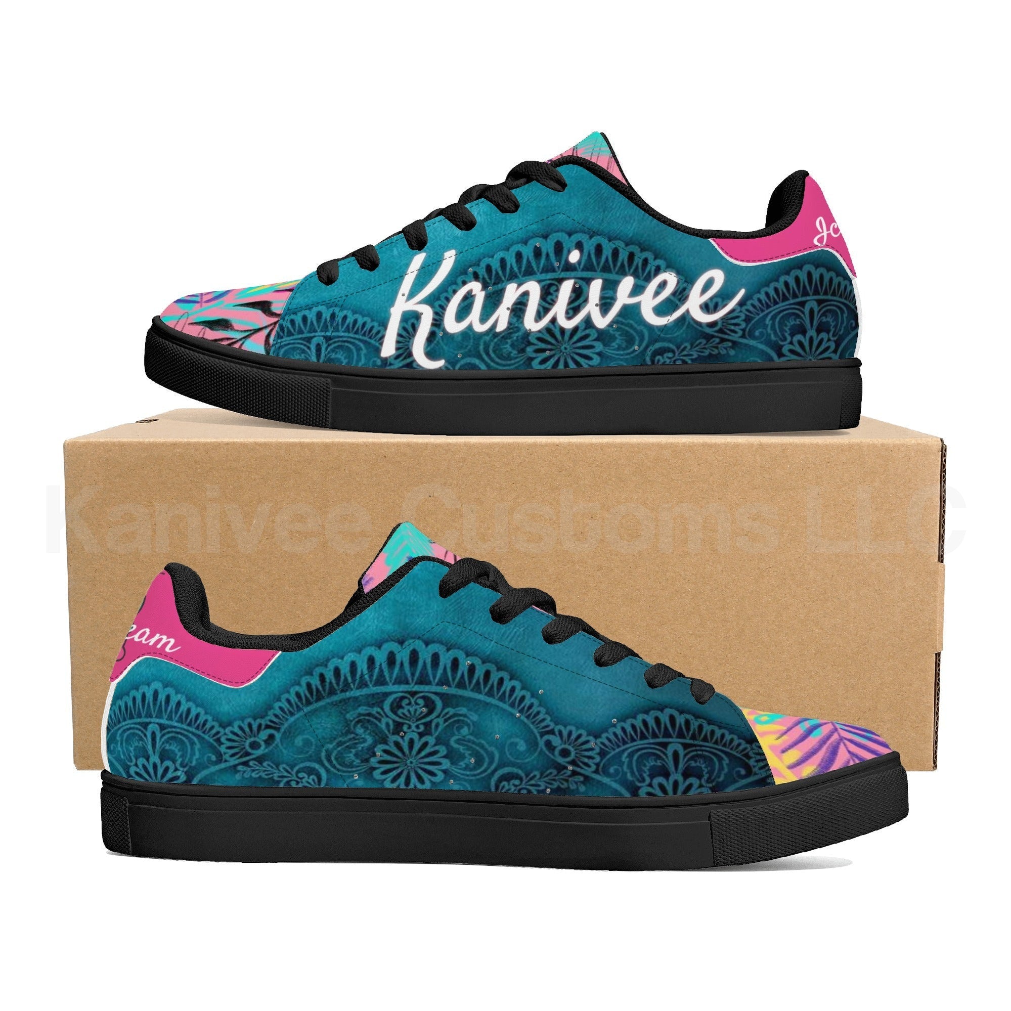 IceCream Leather Low Tops *Blueberry